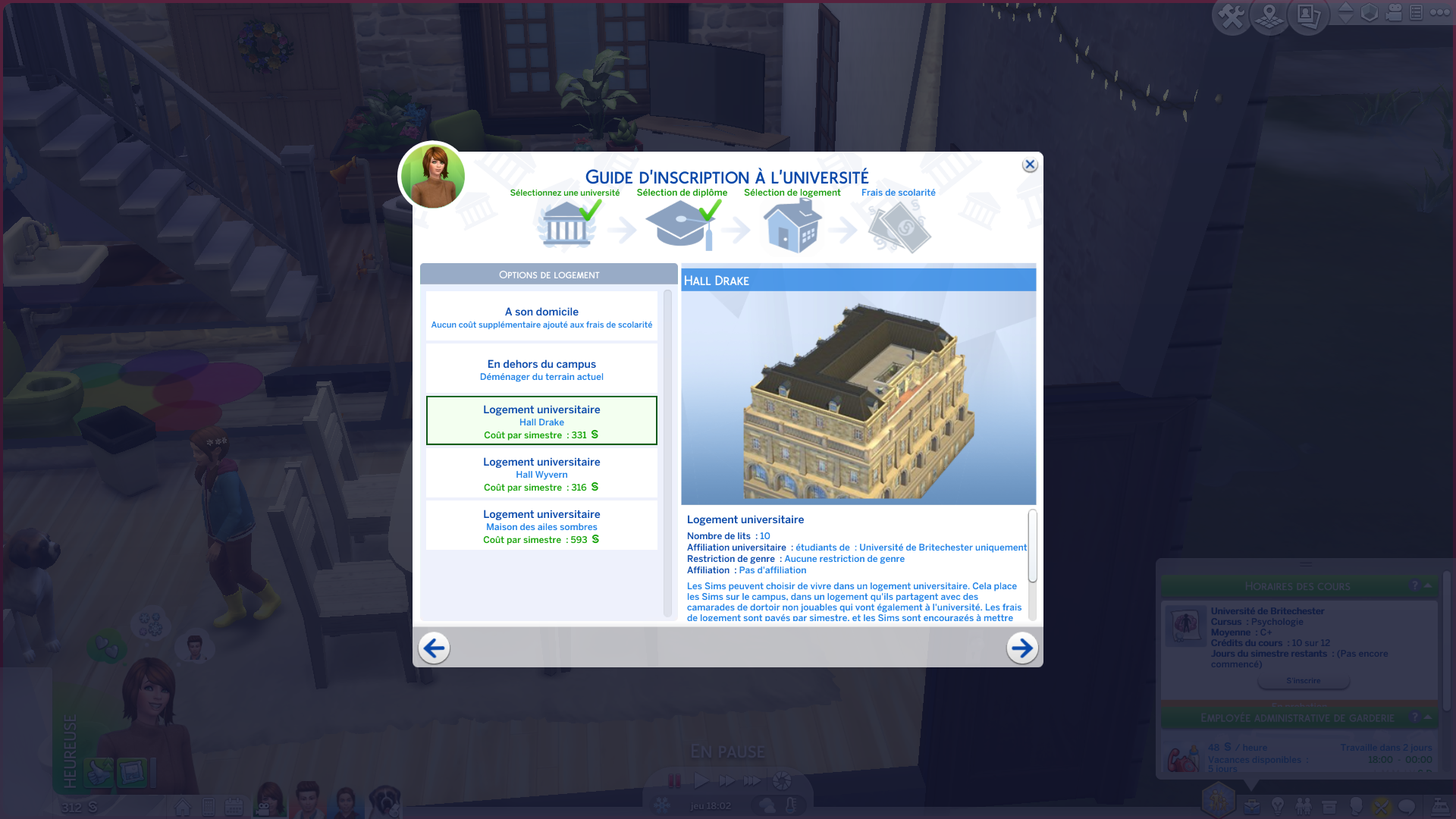 Sims 4 Fac, inscription, simestre, cours, notes et résidence universitaire, ce qu’il faut